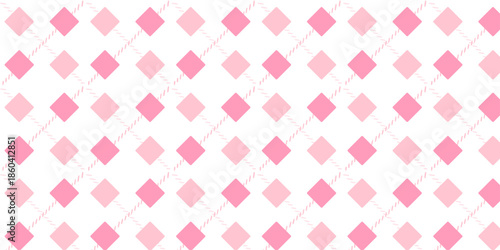 Seamless Pattern with Pink Squares, Vintage Geometry Design, Minimal Abstract Background, Vector
