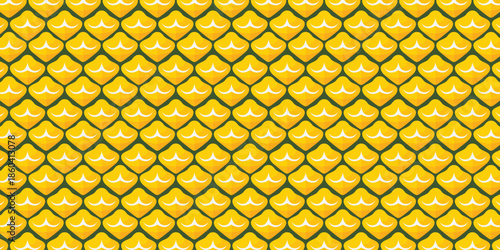 Background texture pattern pineapple. Yellow color pineapple skin motif