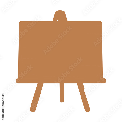 Wooden artist easel icon standing ready for painting.