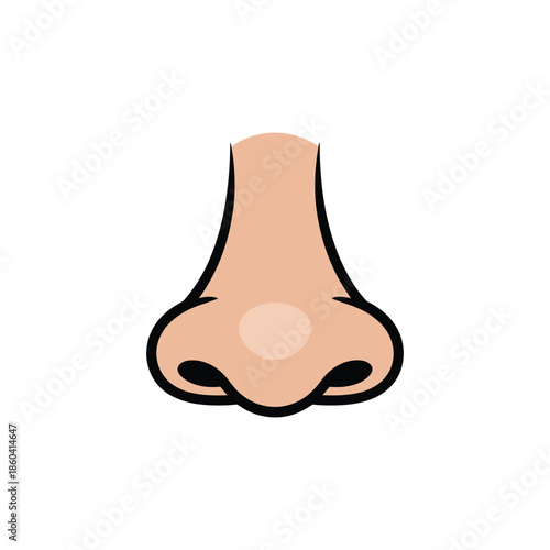 Cartoon nose illustration isolated on a white background.
