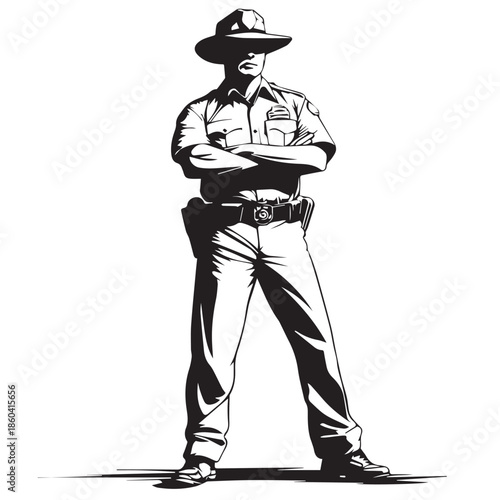 forest ranger wearing hat