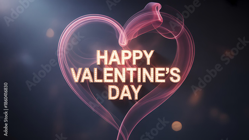 Happy Valentine's Day greeting with glowing heart design