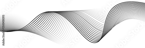 Abstract wave element for design. Digital frequency track equalizer. Stylized line art background. Vector illustration. Wave with lines created using blend tool.