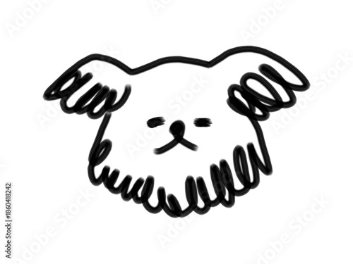 Scribble chalk or charcoal style dogs drawing. Hand drawn puppy sketches, wax crayon outline funny whimsical grunge charcoal art for tshirt print, placard, poster or isolated doodle stickers.