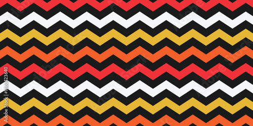 Background seamless pattern colorful zigzag lines. Chevron motif banner template. Germany color flag. Clothes pattern motif.