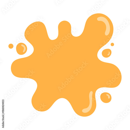 Melted cheese splash flat vector illustration isolated on white