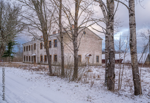abandoned building in winter