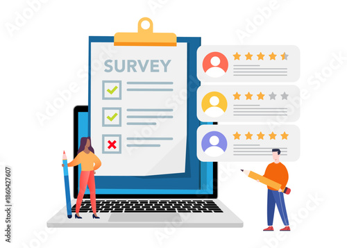 Customer Survey Form Filling Test Stock Illustration