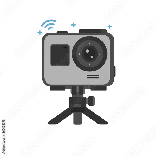 Action extreme camera vector. Video camera for filming pro sports videos
