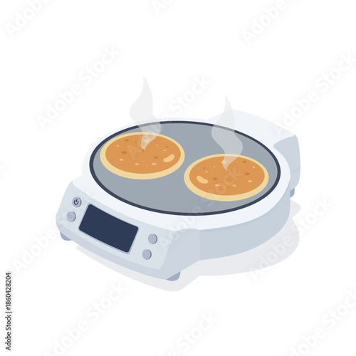 Hand-drawn illustration of a pancake maker, isolated as a vector.
