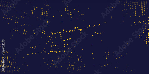 Abstract yellow-blue frame on a dark background. Sporty design in grunge illustratiions vector art