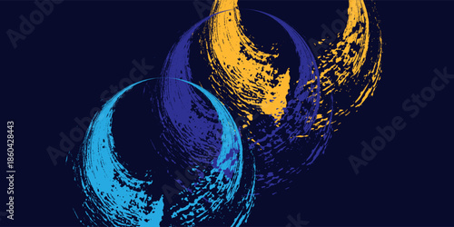 Yellow and black backdrop with dot halftone pattern element.  circle art nice good modern old illustrations vector wall