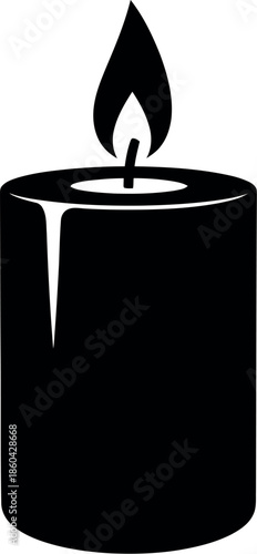 Single black candle