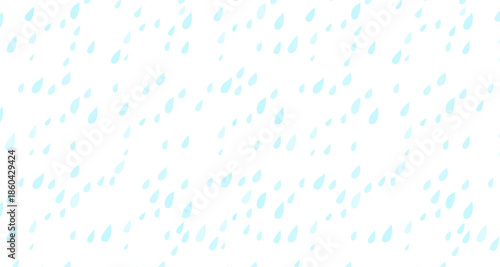 Light blue rain drops falling from the sky on a white background creating a calming and serene visual effect with a sense of gentle precipitation.