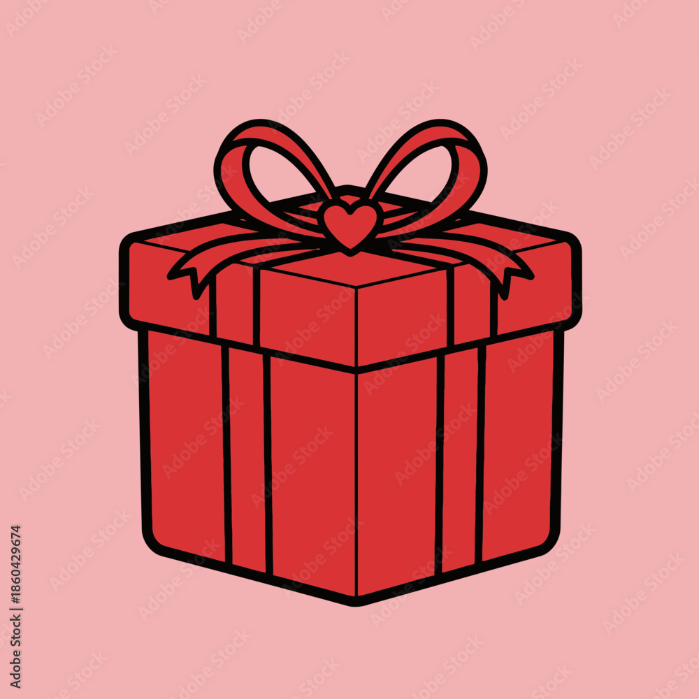 Obraz premium red gift box