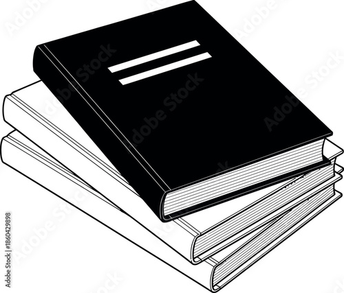 Stack of black books