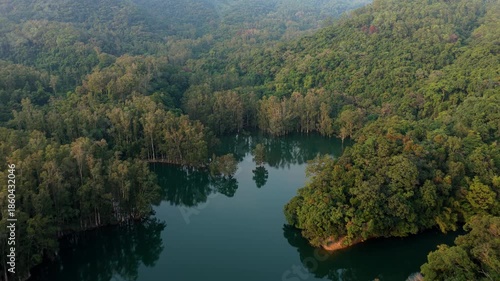 Shing Mun Reservoir Aerial Golden Hour