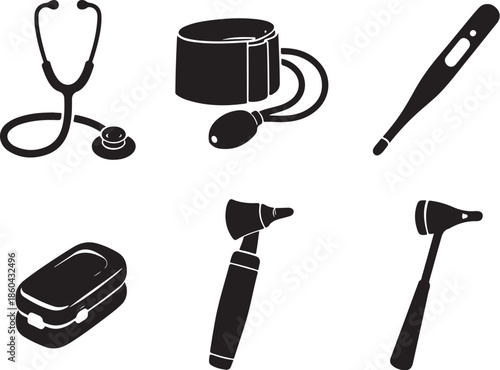 Nurse Diagnostic Tools Silhouette Bundl eps