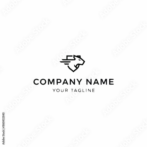 Elegant shield logo featuring a stylized panther head and wings design.