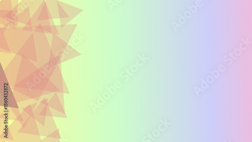 Abstract colorful triangle in pastel gradation background. Modern geometric design vector illustration, perfect for web, print, mobile.
