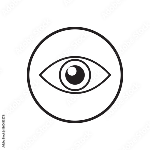 eye logo illustration icon on white background