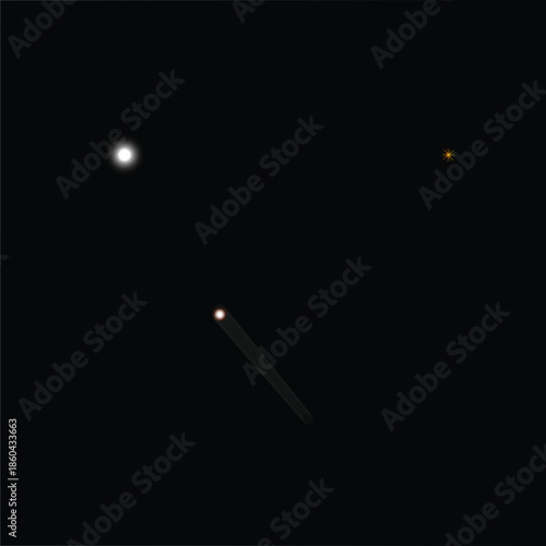 Stellar motion trails across galactic voids under radiant starbursts