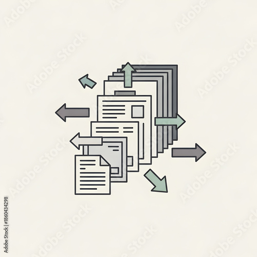 Document Workflow Management System Illustration.