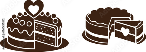 Valentine's day chocolate cakes with heart decorations for romantic celebrations