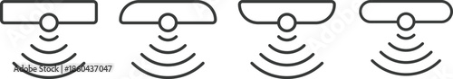 Movement Detection Icons. Motion sensor symbol. Occupancy sensing graphic design. Intruder alert and alarm regulation signs