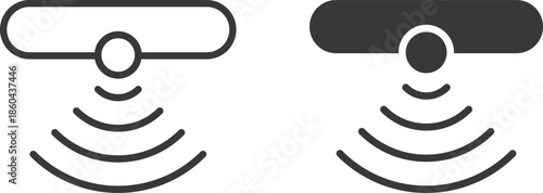 Motion sensor icon set. PIR detection symbols. Movement alert graphic design. Smart home security and automation signs
