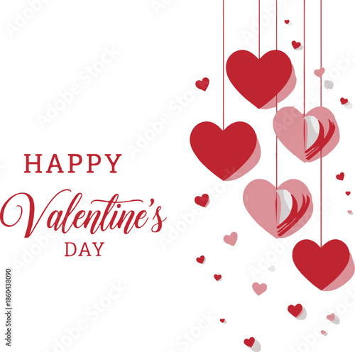 Wallpaper Mural happy valentines day hearts frame red poster
 Torontodigital.ca