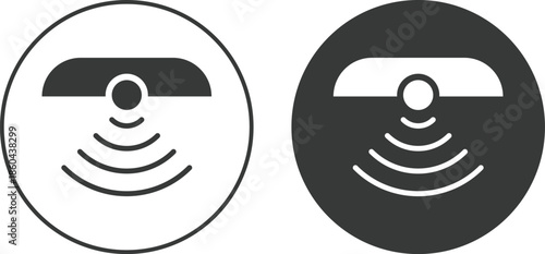 Motion sensor icon set. PIR detection symbols. Movement alert graphic design. Smart home security and automation signs
