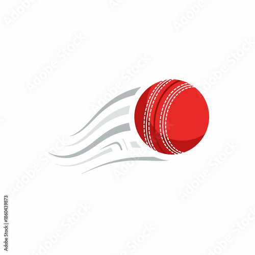 Fast moving cricket ball with wind effect illustration