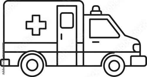 Simple line drawing of an ambulance vehicle