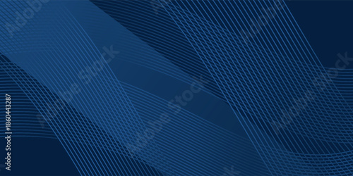 3D modern wave curve abstract presentation background. Luxury paper cut background. Abstract decoration, golden pattern, halftone gradients, 3d Vector illustration. Dark blue background