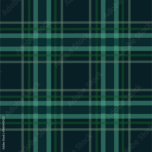 Dark Navy Blue and Green Plaid Tartan Pattern Background - Modern Checkered Geometric Seamless Textile Design Digital Illustration PNG Transparent
