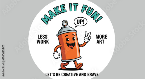 Creative and Fun Spray Paint Can Character Inspiring Artistic Expression and Less Work.