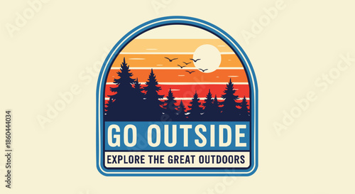 Embrace Adventure: Go Outside and Explore the Great Outdoors with a Serene Sunset Landscape.