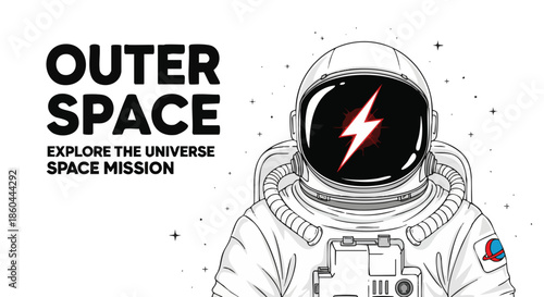 Explore the universe with this graphic of an astronaut on a space mission, perfect for science and technology themes.
