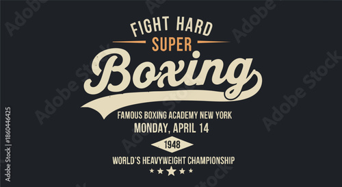 Retro Boxing Match Poster Design - World Heavyweight Championship Event.