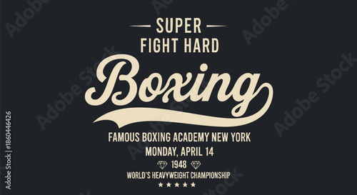 Retro Boxing Championship Design - Vintage Fight Night Graphic with Iconic Typography.
