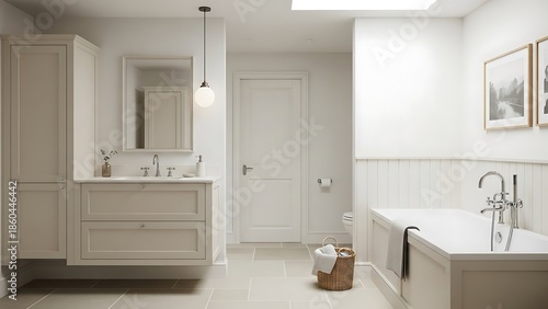 Wallpaper Mural bathroom interior in modern Shaker style Torontodigital.ca