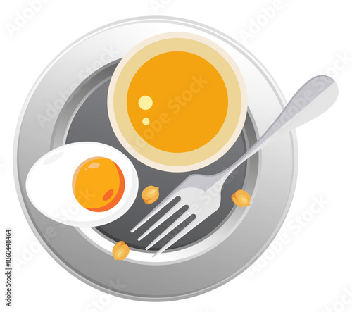 ready for Easter - Beaten Egg Yolks In A Bowl - Stock Illustration