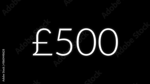 Animated pound currency counter showing values from one to one thousand on black background