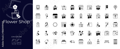 Flower Shop Duotone Editable Icons set