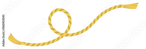 Golden Rope Curves Decorative Elements. Collection of golden rope curves and loops isolated on white background, decorative design elements for luxury, festive, and ornamental concepts.

