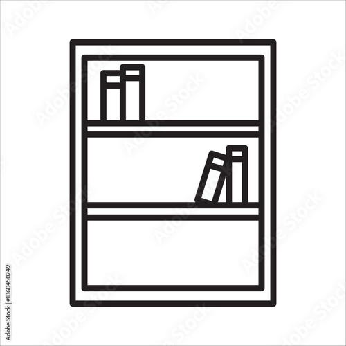 Library ,book icon outline vector