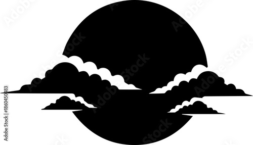 Dramatic moonscape with clouds, perfect for atmospheric designs and mysterious themes, adds a touch of elegance and intrigue to your creative projects