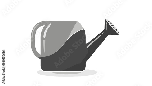 Watering can illustration with water flowing from the spout