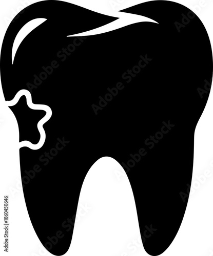Tooth decay illustration for dental awareness campaigns and healthcare infographics, promoting dental hygiene and prevention of cavities and oral diseases